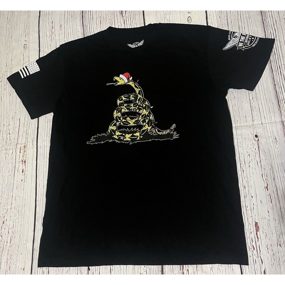 We The People Holsters Don't Tread On Me Christmas Graphic T Shirt Size XL Black